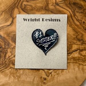 Vintage 80s David A Wright designs chrome sheet metal brooch